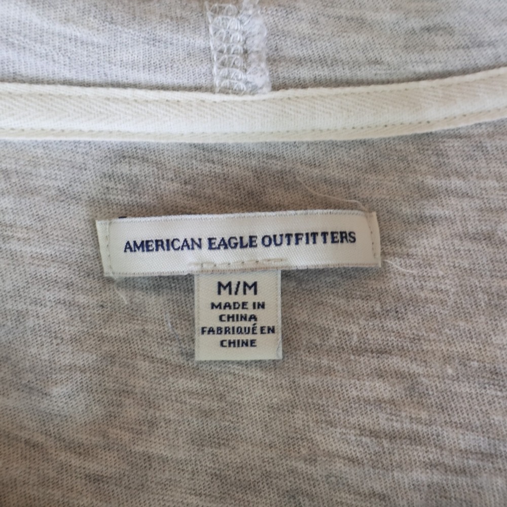 American Eagle Outfitters Sweatshirt‎ Hooded Womens M Gray Heathered 100% Cotton - Picture 6 of 7